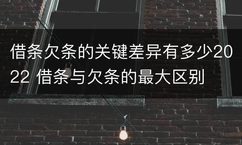 借条欠条的关键差异有多少2022 借条与欠条的最大区别