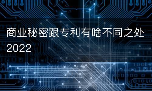商业秘密跟专利有啥不同之处2022