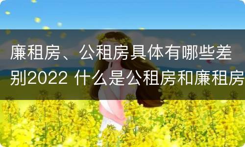 廉租房、公租房具体有哪些差别2022 什么是公租房和廉租房