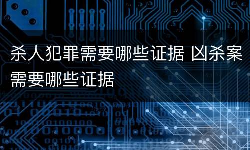 杀人犯罪需要哪些证据 凶杀案需要哪些证据