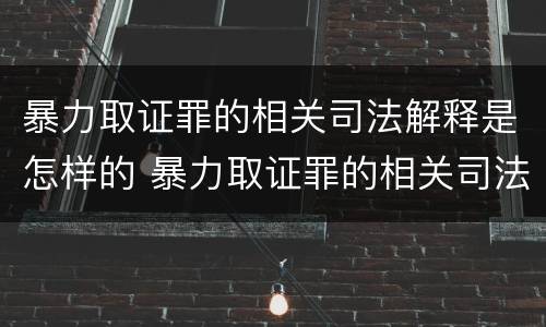 暴力取证罪的相关司法解释是怎样的 暴力取证罪的相关司法解释是怎样的规定