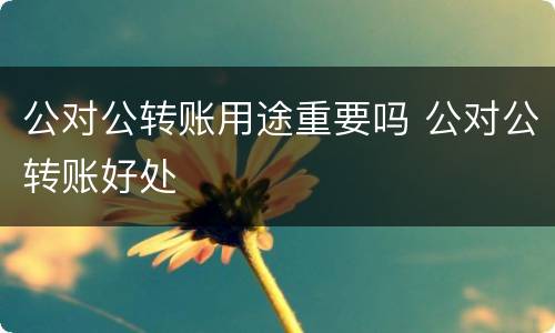 公对公转账用途重要吗 公对公转账好处