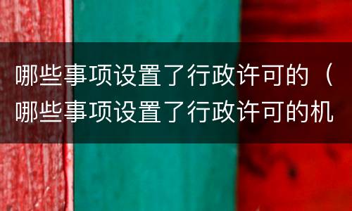 哪些事项设置了行政许可的（哪些事项设置了行政许可的机关）