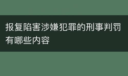 报复陷害涉嫌犯罪的刑事判罚有哪些内容