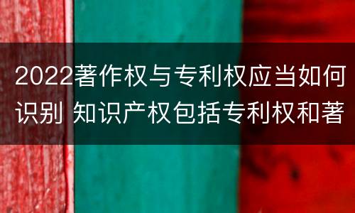 2022著作权与专利权应当如何识别 知识产权包括专利权和著作权吗