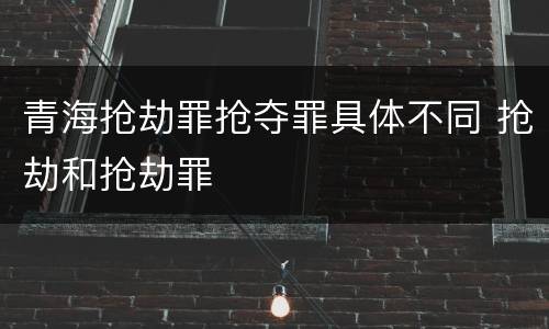 青海抢劫罪抢夺罪具体不同 抢劫和抢劫罪