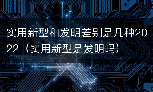 实用新型和发明差别是几种2022（实用新型是发明吗）