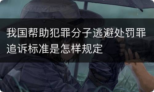 我国帮助犯罪分子逃避处罚罪追诉标准是怎样规定