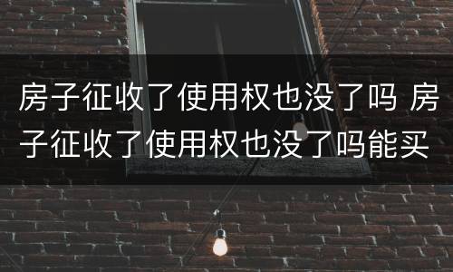 房子征收了使用权也没了吗 房子征收了使用权也没了吗能买吗