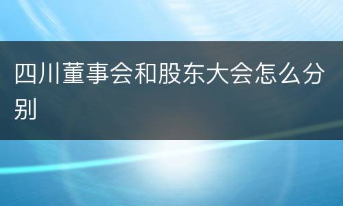 四川董事会和股东大会怎么分别