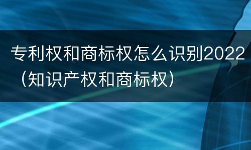 专利权和商标权怎么识别2022（知识产权和商标权）