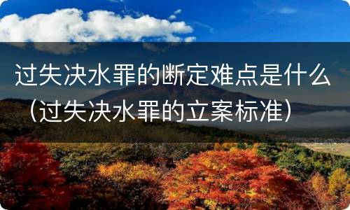 过失决水罪的断定难点是什么（过失决水罪的立案标准）