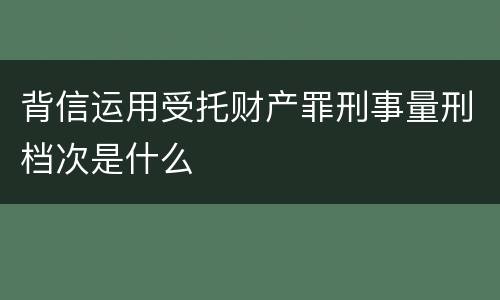 背信运用受托财产罪刑事量刑档次是什么