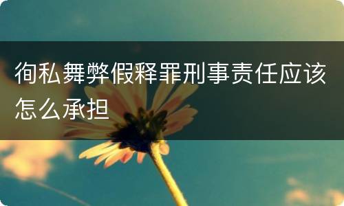 徇私舞弊假释罪刑事责任应该怎么承担