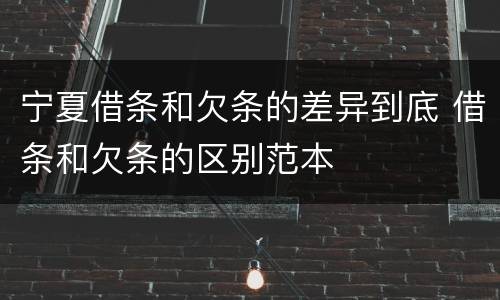 宁夏借条和欠条的差异到底 借条和欠条的区别范本