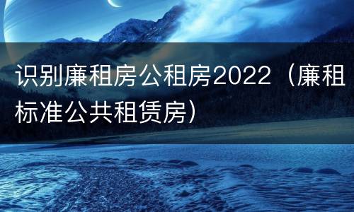 识别廉租房公租房2022（廉租标准公共租赁房）