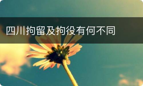 四川拘留及拘役有何不同