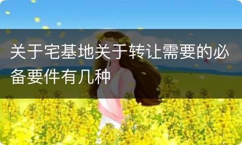 关于宅基地关于转让需要的必备要件有几种
