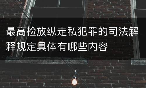 最高检放纵走私犯罪的司法解释规定具体有哪些内容