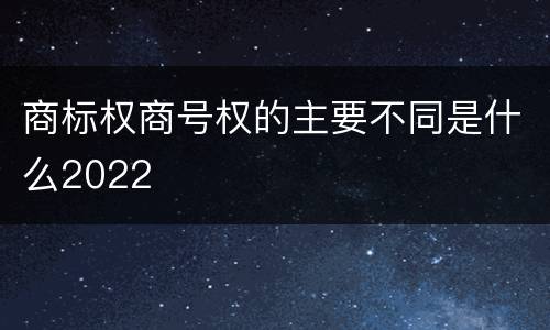 商标权商号权的主要不同是什么2022