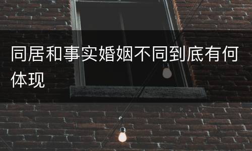 同居和事实婚姻不同到底有何体现