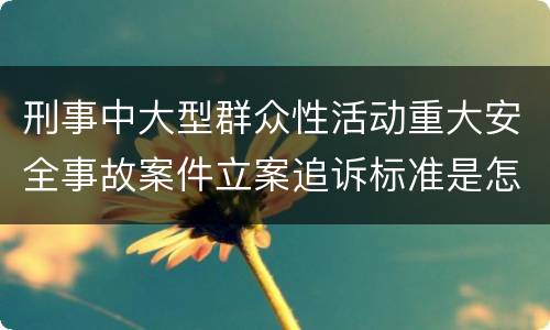 刑事中大型群众性活动重大安全事故案件立案追诉标准是怎么样规定