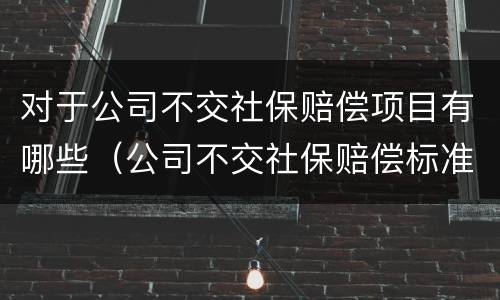 对于公司不交社保赔偿项目有哪些（公司不交社保赔偿标准）