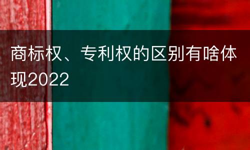 商标权、专利权的区别有啥体现2022
