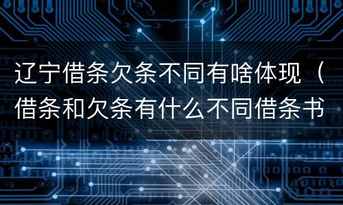 辽宁借条欠条不同有啥体现（借条和欠条有什么不同借条书写）