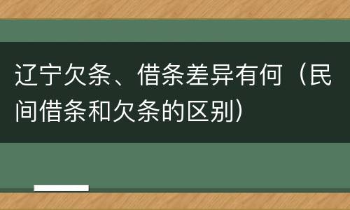 辽宁欠条、借条差异有何（民间借条和欠条的区别）