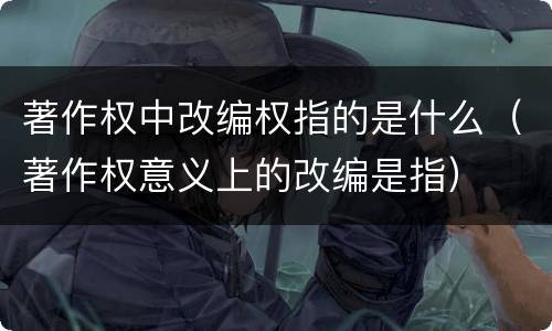 著作权中改编权指的是什么（著作权意义上的改编是指）