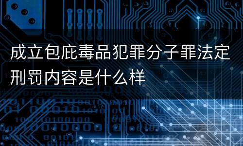 成立包庇毒品犯罪分子罪法定刑罚内容是什么样