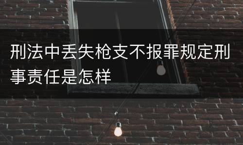 刑法中丢失枪支不报罪规定刑事责任是怎样