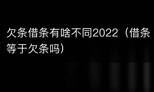 欠条借条有啥不同2022（借条等于欠条吗）