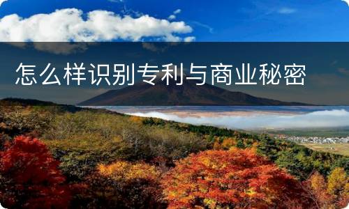 怎么样识别专利与商业秘密