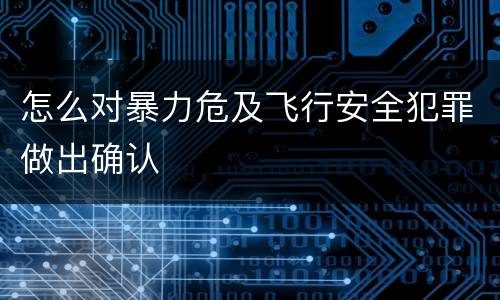 怎么对暴力危及飞行安全犯罪做出确认
