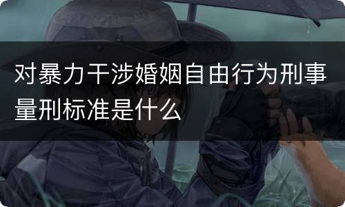 对暴力干涉婚姻自由行为刑事量刑标准是什么