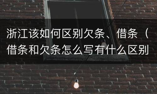 浙江该如何区别欠条、借条（借条和欠条怎么写有什么区别）