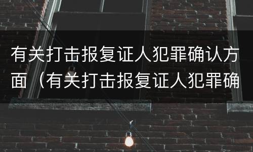 有关打击报复证人犯罪确认方面（有关打击报复证人犯罪确认方面的问题）