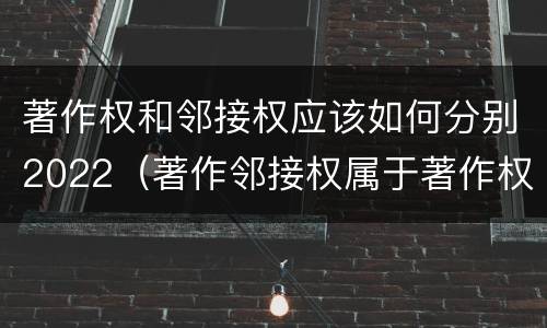 著作权和邻接权应该如何分别2022（著作邻接权属于著作权吗）