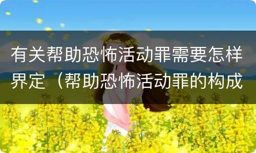 有关帮助恐怖活动罪需要怎样界定（帮助恐怖活动罪的构成要件）