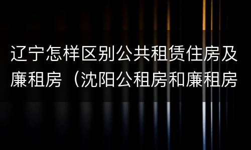 辽宁怎样区别公共租赁住房及廉租房（沈阳公租房和廉租房的区别）