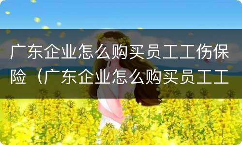 广东企业怎么购买员工工伤保险（广东企业怎么购买员工工伤保险的）