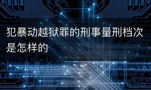 犯暴动越狱罪的刑事量刑档次是怎样的