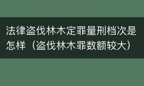 法律盗伐林木定罪量刑档次是怎样（盗伐林木罪数额较大）