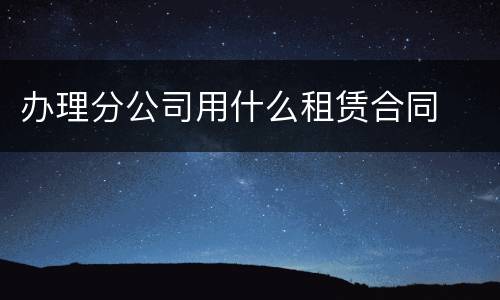 办理分公司用什么租赁合同