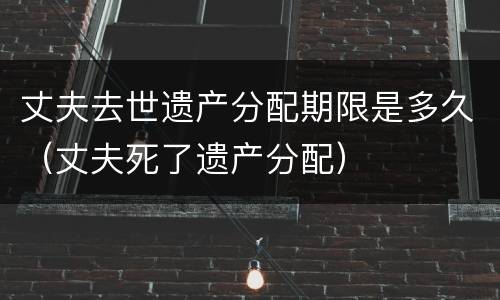 丈夫去世遗产分配期限是多久（丈夫死了遗产分配）