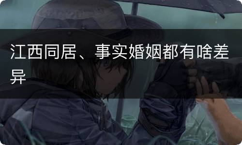 江西同居、事实婚姻都有啥差异