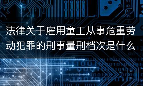 法律关于雇用童工从事危重劳动犯罪的刑事量刑档次是什么
