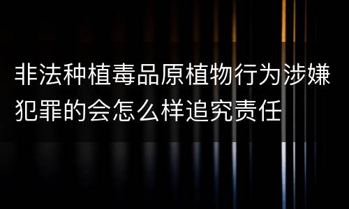 非法种植毒品原植物行为涉嫌犯罪的会怎么样追究责任